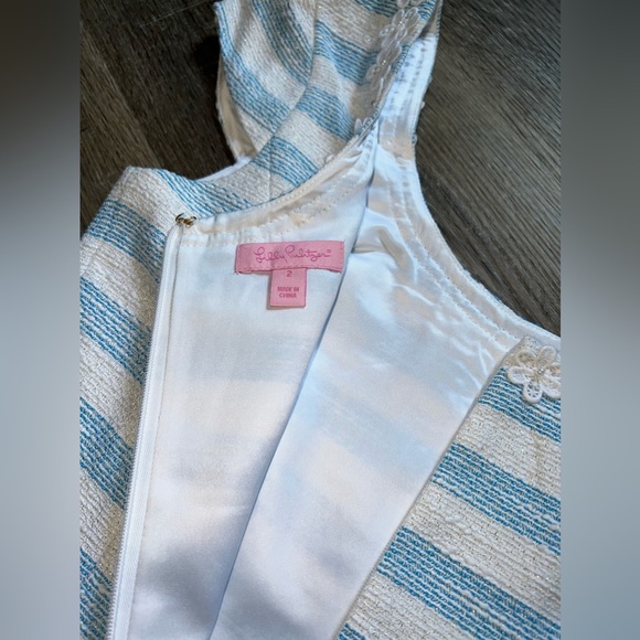 Lilly Pulitzer Rylan Dress Blue and White Stripes - Picture 8 of 11